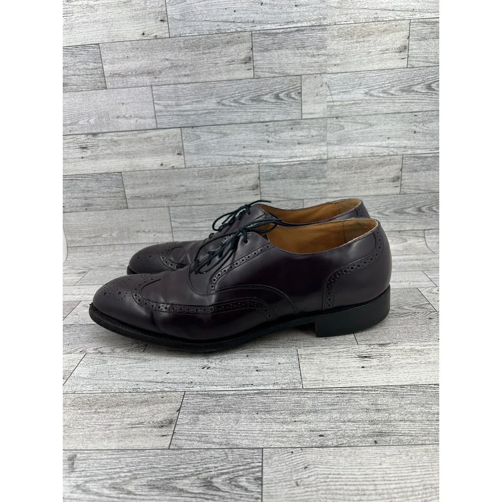 Johnston & Murphy Optima Wingtip Oxford Dress‎ Shoes Burgundy Leather Men's 10